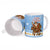 Argentina Christmas Ceramic Mug with Blue-White Snowflake Pattern, Sun Emblem, and Gaucho Santa Riding Horse Motif - Wonder Print Shop