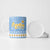 Argentina Christmas Ceramic Mug with Blue-White Snowflake Pattern, Sun Emblem, and Gaucho Santa Riding Horse Motif - Wonder Print Shop