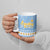 Argentina Christmas Ceramic Mug with Blue-White Snowflake Pattern, Sun Emblem, and Gaucho Santa Riding Horse Motif - Wonder Print Shop