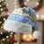 Argentina Christmas Santa Hat with Blue-White Snowflake Pattern, Sun Emblem, and Gaucho Santa Riding Horse Motif - Wonder Print Shop