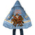 Argentina Christmas Cloak with Blue-White Snowflake Pattern, Sun Emblem, and Gaucho Santa Riding Horse Motif - Wonder Print Shop