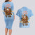 Argentina Christmas Couples Matching Long Sleeve Bodycon Dress and Hawaiian Shirt with Blue-White Snowflake Pattern, Sun Emblem, and Gaucho Santa Riding Horse Motif - Wonder Print Shop
