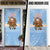 Argentina Christmas Door Cover with Blue-White Snowflake Pattern, Sun Emblem, and Gaucho Santa Riding Horse Motif - Wonder Print Shop