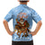 Argentina Christmas Family Matching Mermaid Dress and Hawaiian Shirt with Blue-White Snowflake Pattern, Sun Emblem, and Gaucho Santa Riding Horse Motif - Wonder Print Shop