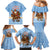 Argentina Christmas Family Matching Mermaid Dress and Hawaiian Shirt with Blue-White Snowflake Pattern, Sun Emblem, and Gaucho Santa Riding Horse Motif - Wonder Print Shop