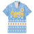 Argentina Christmas Family Matching Mermaid Dress and Hawaiian Shirt with Blue-White Snowflake Pattern, Sun Emblem, and Gaucho Santa Riding Horse Motif - Wonder Print Shop