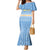 Argentina Christmas Family Matching Mermaid Dress and Hawaiian Shirt with Blue-White Snowflake Pattern, Sun Emblem, and Gaucho Santa Riding Horse Motif - Wonder Print Shop