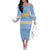 Argentina Christmas Family Matching Off The Shoulder Long Sleeve Dress and Hawaiian Shirt with Blue-White Snowflake Pattern, Sun Emblem, and Gaucho Santa Riding Horse Motif - Wonder Print Shop