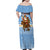 Argentina Christmas Family Matching Off Shoulder Maxi Dress and Hawaiian Shirt with Blue-White Snowflake Pattern, Sun Emblem, and Gaucho Santa Riding Horse Motif - Wonder Print Shop