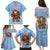 Argentina Christmas Family Matching Puletasi and Hawaiian Shirt with Blue-White Snowflake Pattern, Sun Emblem, and Gaucho Santa Riding Horse Motif - Wonder Print Shop