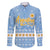 Argentina Christmas Family Matching Short Sleeve Bodycon Dress and Hawaiian Shirt with Blue-White Snowflake Pattern, Sun Emblem, and Gaucho Santa Riding Horse Motif - Wonder Print Shop