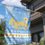 Argentina Christmas Garden Flag with Blue-White Snowflake Pattern, Sun Emblem, and Gaucho Santa Riding Horse Motif - Wonder Print Shop