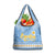 Argentina Christmas Grocery Bag with Blue-White Snowflake Pattern, Sun Emblem, and Gaucho Santa Riding Horse Motif - Wonder Print Shop