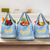 Argentina Christmas Grocery Bag with Blue-White Snowflake Pattern, Sun Emblem, and Gaucho Santa Riding Horse Motif - Wonder Print Shop