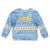 Argentina Christmas Kid Ugly Christmas Sweater with Blue-White Snowflake Pattern, Sun Emblem, and Gaucho Santa Riding Horse Motif - Wonder Print Shop