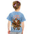 Argentina Christmas Kid T Shirt with Blue-White Snowflake Pattern, Sun Emblem, and Gaucho Santa Riding Horse Motif - Wonder Print Shop