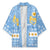 Argentina Christmas Kimono with Blue-White Snowflake Pattern, Sun Emblem, and Gaucho Santa Riding Horse Motif - Wonder Print Shop
