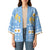Argentina Christmas Kimono with Blue-White Snowflake Pattern, Sun Emblem, and Gaucho Santa Riding Horse Motif - Wonder Print Shop