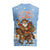 Argentina Christmas Knitted V-Neck Vest with Blue-White Snowflake Pattern, Sun Emblem, and Gaucho Santa Riding Horse Motif - Wonder Print Shop