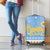 Argentina Christmas Luggage Cover with Blue-White Snowflake Pattern, Sun Emblem, and Gaucho Santa Riding Horse Motif - Wonder Print Shop