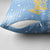 Argentina Christmas Pillow Cover with Blue-White Snowflake Pattern, Sun Emblem, and Gaucho Santa Riding Horse Motif - Wonder Print Shop