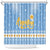 Argentina Christmas Shower Curtain with Blue-White Snowflake Pattern, Sun Emblem, and Gaucho Santa Riding Horse Motif - Wonder Print Shop