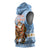 Argentina Christmas Sleeveless Hoodie with Blue-White Snowflake Pattern, Sun Emblem, and Gaucho Santa Riding Horse Motif - Wonder Print Shop