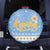 Argentina Christmas Spare Tire Cover with Blue-White Snowflake Pattern, Sun Emblem, and Gaucho Santa Riding Horse Motif - Wonder Print Shop