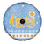Argentina Christmas Spare Tire Cover with Blue-White Snowflake Pattern, Sun Emblem, and Gaucho Santa Riding Horse Motif - Wonder Print Shop