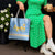 Argentina Christmas Tote Bag with Blue-White Snowflake Pattern, Sun Emblem, and Gaucho Santa Riding Horse Motif - Wonder Print Shop