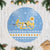 Argentina Christmas Tree Skirt with Blue-White Snowflake Pattern, Sun Emblem, and Gaucho Santa Riding Horse Motif - Wonder Print Shop