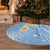 Argentina Christmas Tree Skirt with Blue-White Snowflake Pattern, Sun Emblem, and Gaucho Santa Riding Horse Motif - Wonder Print Shop