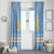 Argentina Christmas Window Curtain with Blue-White Snowflake Pattern, Sun Emblem, and Gaucho Santa Riding Horse Motif - Wonder Print Shop