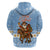 Argentina Christmas Zip Hoodie with Blue-White Snowflake Pattern, Sun Emblem, and Gaucho Santa Riding Horse Motif - Wonder Print Shop