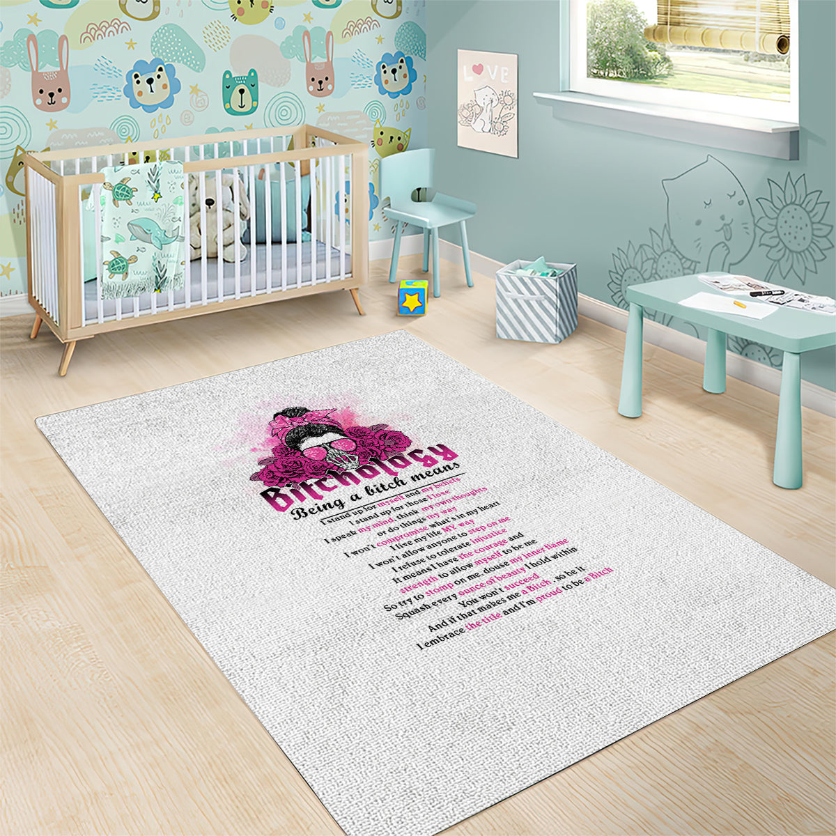 Bitchology Being A Bitch Means Area Rug - Wonder Print Shop
