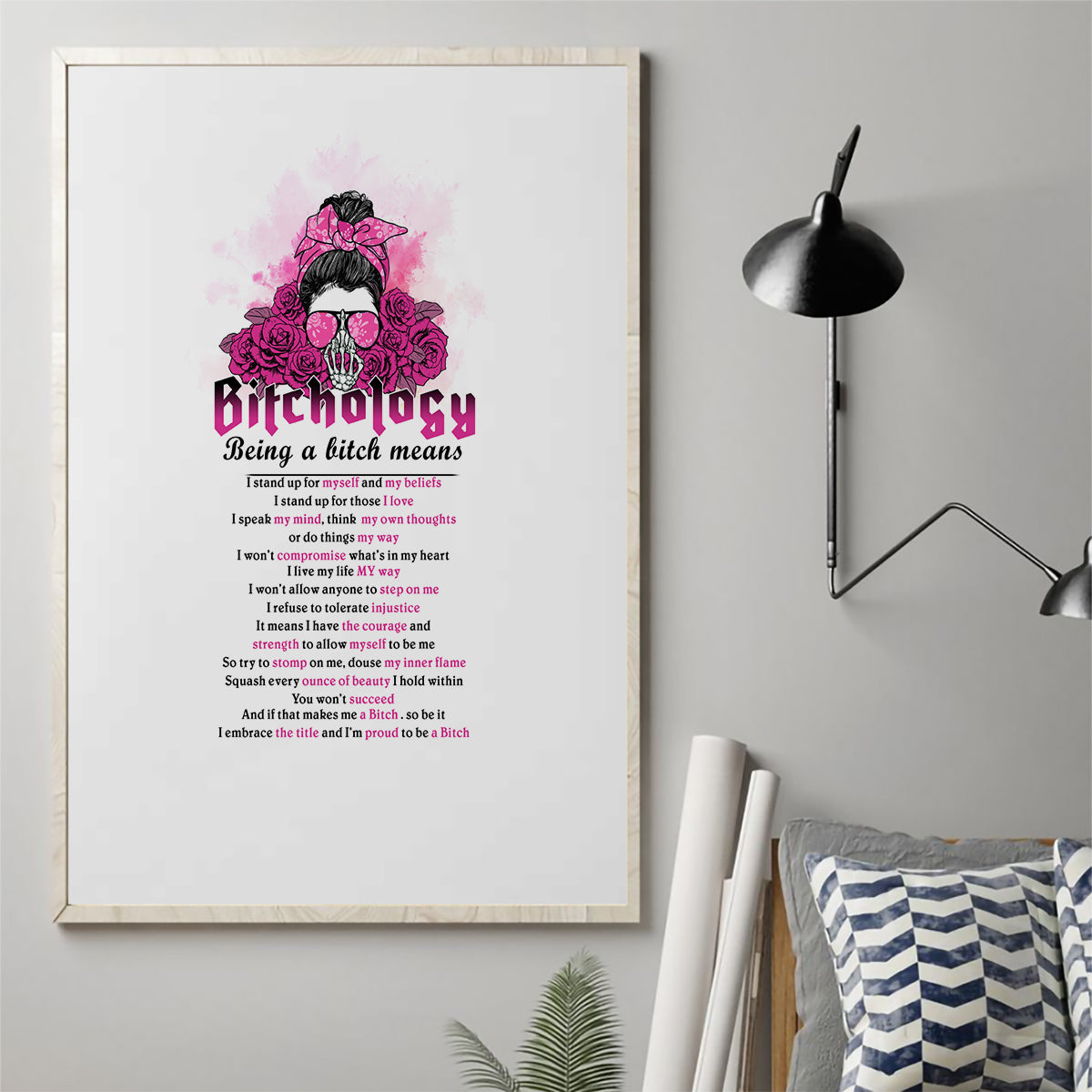 Bitchology Being A Bitch Means Canvas Wall Art - Wonder Print Shop