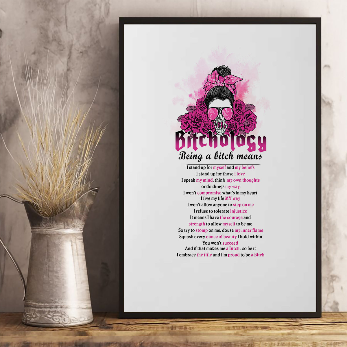 Bitchology Being A Bitch Means Canvas Wall Art - Wonder Print Shop