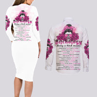 Bitchology Being A Bitch Means Couples Matching Long Sleeve Bodycon Dress and Long Sleeve Button Shirt - Wonder Print Shop