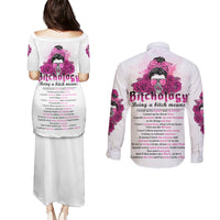 Bitchology Being A Bitch Means Couples Matching Puletasi Dress and Long Sleeve Button Shirt - Wonder Print Shop