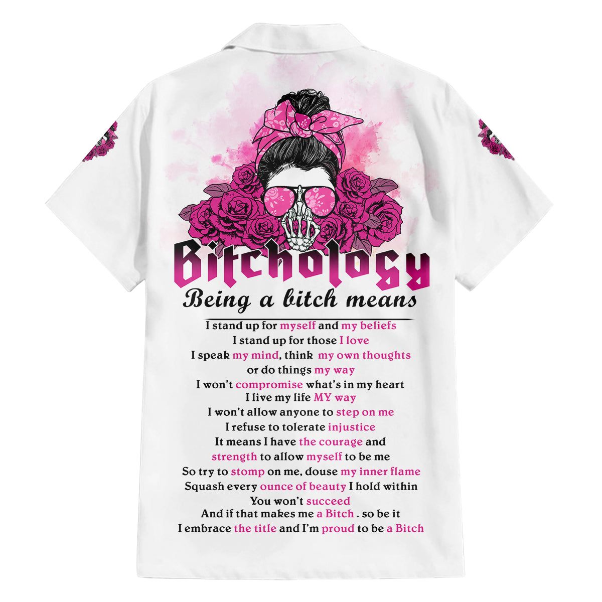 Bitchology Being A Bitch Means Family Matching Off Shoulder Long Sleeve Dress and Hawaiian Shirt - Wonder Print Shop
