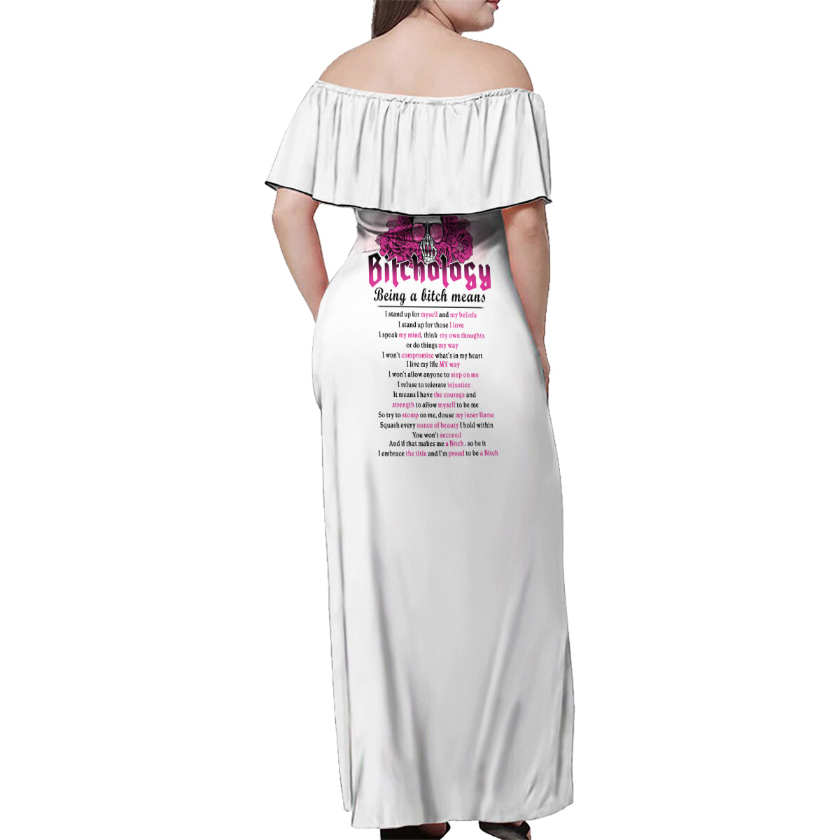 Bitchology Being A Bitch Means Family Matching Off Shoulder Maxi Dress and Hawaiian Shirt - Wonder Print Shop