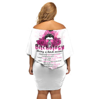 Bitchology Being A Bitch Means Family Matching Off Shoulder Short Dress and Hawaiian Shirt - Wonder Print Shop
