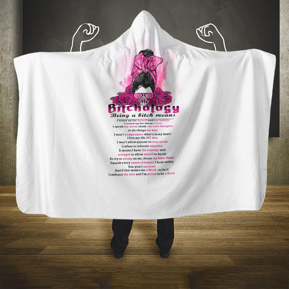 bitchology-being-a-bitch-means-hooded-blanket