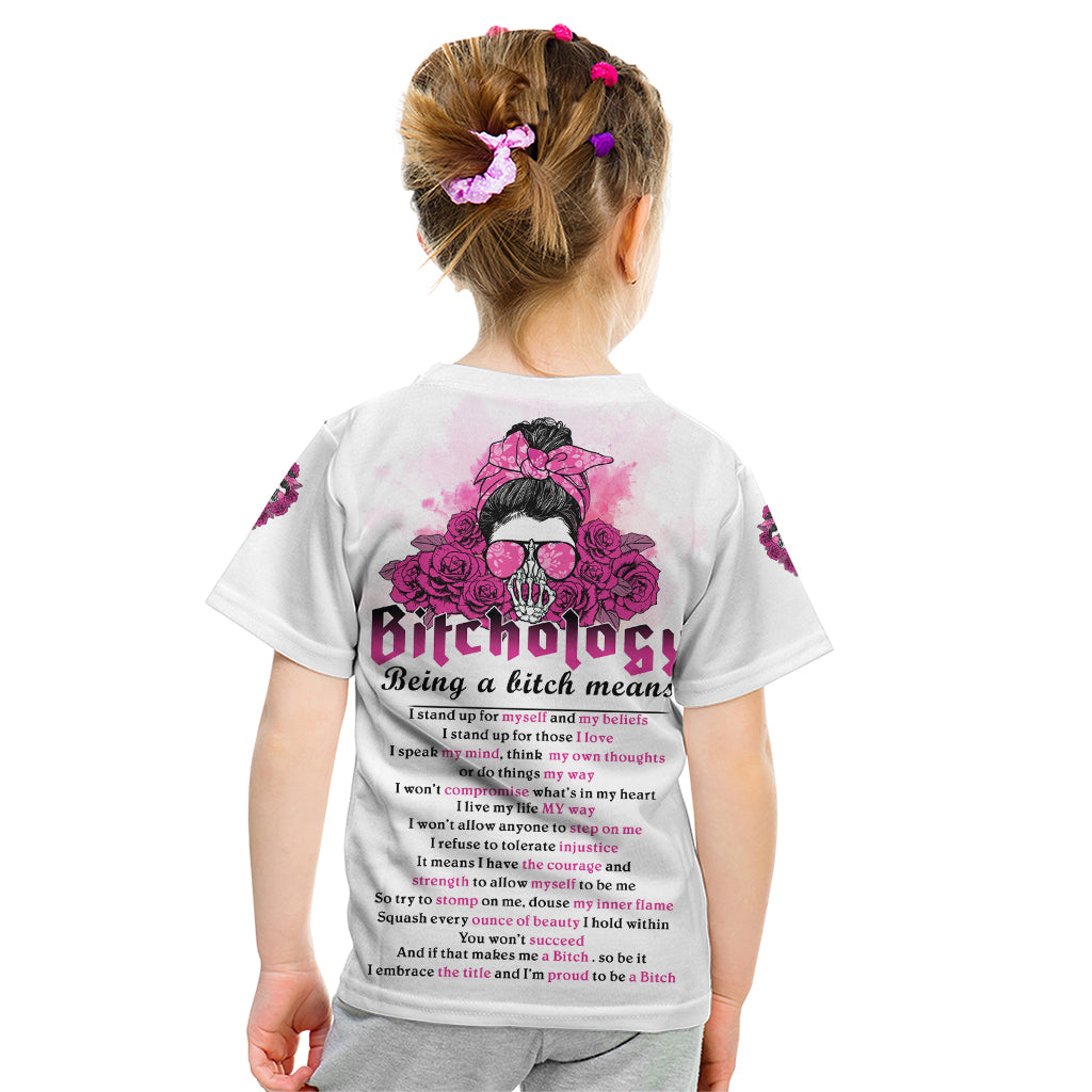 Bitchology Being A Bitch Means Kid T Shirt - Wonder Print Shop