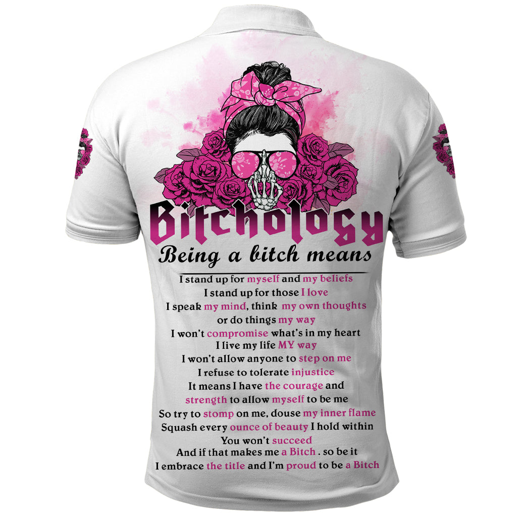 Bitchology Being A Bitch Means Polo Shirt - Wonder Print Shop