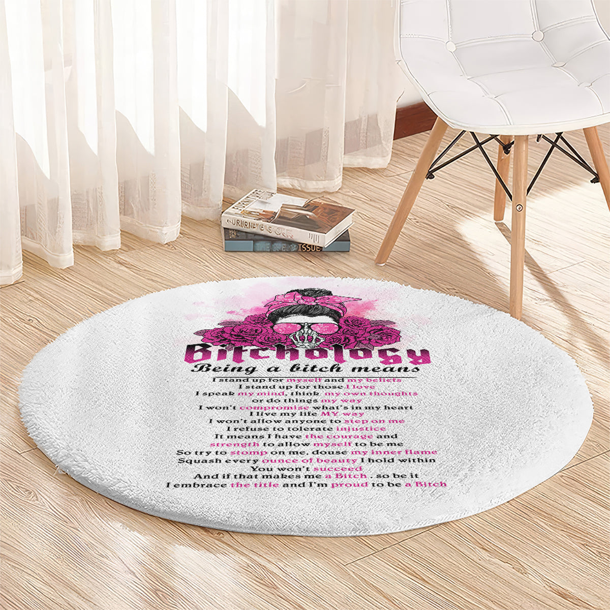 bitchology-being-a-bitch-means-round-carpet