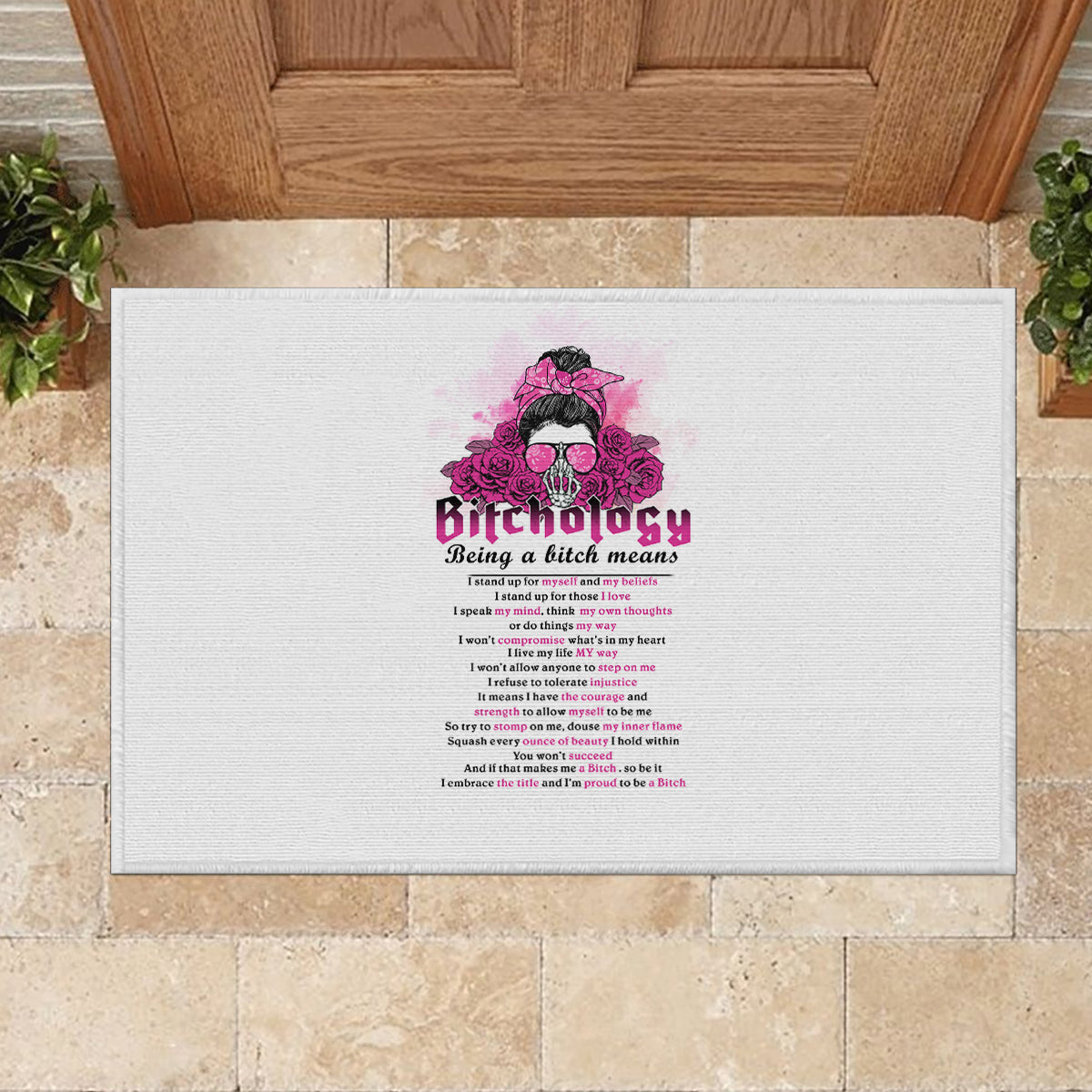 Bitchology Being A Bitch Means Rubber Doormat - Wonder Print Shop
