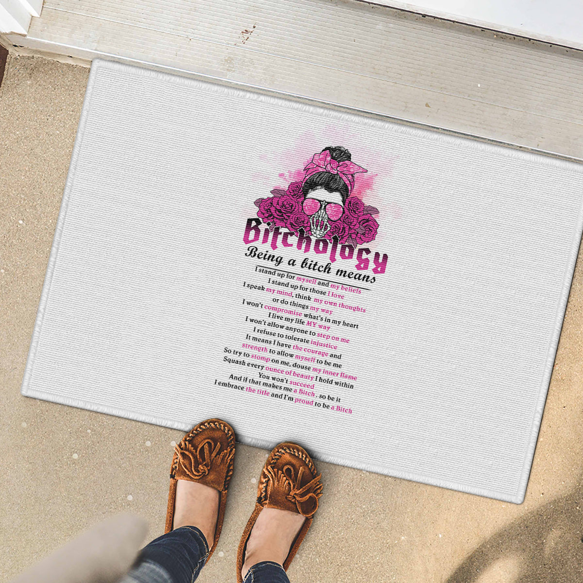 Bitchology Being A Bitch Means Rubber Doormat - Wonder Print Shop