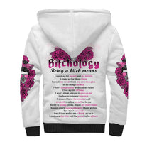 Bitchology Being A Bitch Means Sherpa Hoodie - Wonder Print Shop
