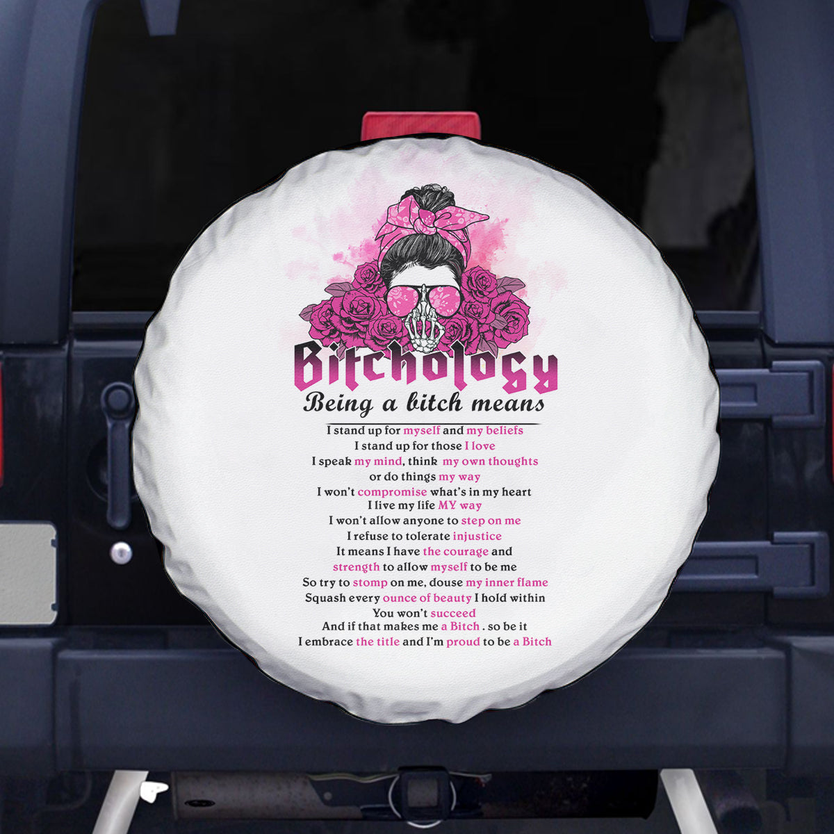 Bitchology Being A Bitch Means Spare Tire Cover - Wonder Print Shop